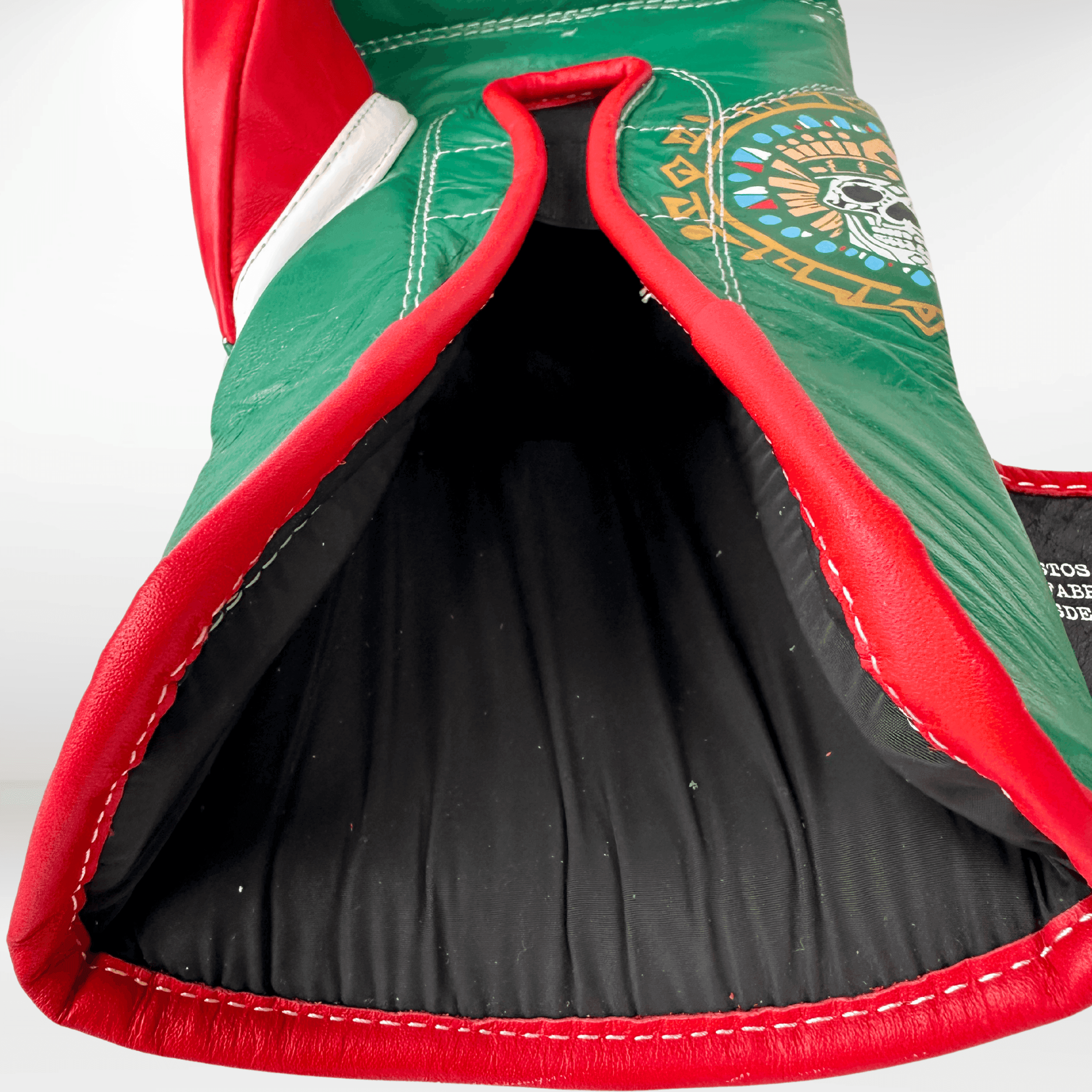 DUPLA Casco Boxeo Barra Piel Negro y Dorado + AZTECA Verde y Rojo - Echaleku Boxeo